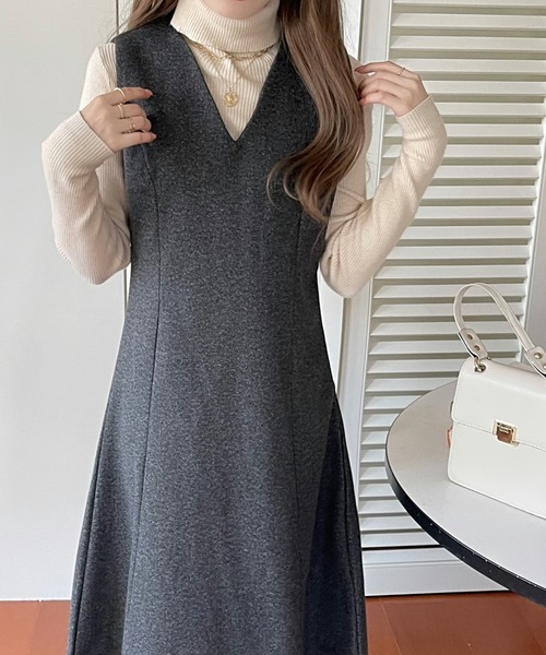 ◆MICHAA Vネックノースリーブワンピース ◇MICHAA Vネックノースリーブワンピース (MICHAA/ワンピース