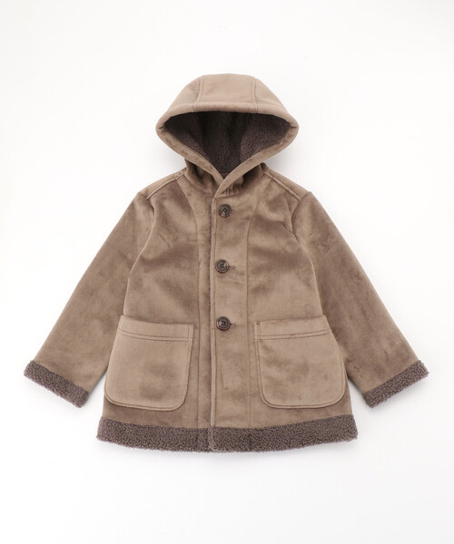 COMME CA ISM（コムサイズム）の「ジャージー　フェイクムートンコート（ムートンコート・キッズ・ライトグレー/キャメル・110cm/100cm/120cm/130cm/140cm/150cm）」の7枚目の写真