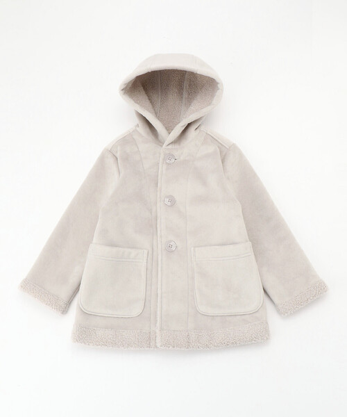 COMME CA ISM（コムサイズム）の「ジャージー　フェイクムートンコート（ムートンコート・キッズ・ライトグレー/キャメル・110cm/100cm/120cm/130cm/140cm/150cm）」の4枚目の写真
