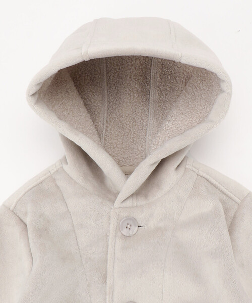 COMME CA ISM（コムサイズム）の「ジャージー　フェイクムートンコート（ムートンコート・キッズ・ライトグレー/キャメル・110cm/100cm/120cm/130cm/140cm/150cm）」の3枚目の写真