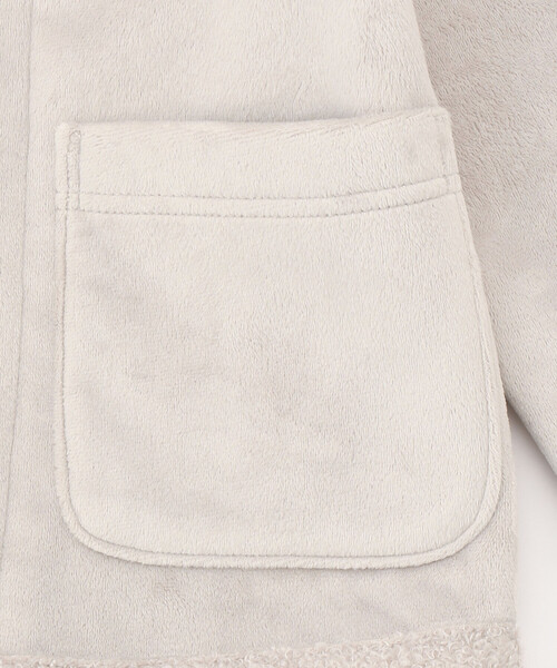 COMME CA ISM（コムサイズム）の「ジャージー　フェイクムートンコート（ムートンコート・キッズ・ライトグレー/キャメル・110cm/100cm/120cm/130cm/140cm/150cm）」の5枚目の写真