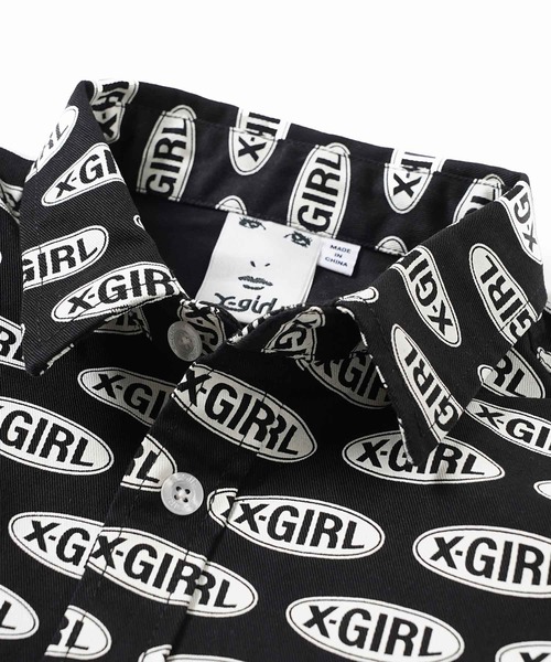 X-girl(エックスガール)の「OVAL LOGO L/S SHIRT(シャツ/ブラウス・レディース・ブラック/ホワイト・M/S)」の11枚目の写真