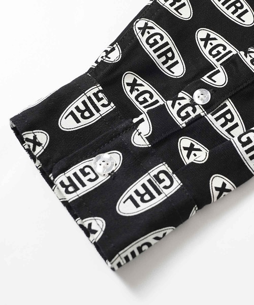 X-girl(エックスガール)の「OVAL LOGO L/S SHIRT(シャツ/ブラウス・レディース・ブラック/ホワイト・M/S)」の13枚目の写真