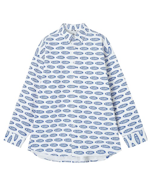 X-girl(エックスガール)の「OVAL LOGO L/S SHIRT(シャツ/ブラウス・レディース・ブラック/ホワイト・M/S)」の17枚目の写真