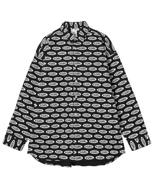 X-girl(エックスガール)の「OVAL LOGO L/S SHIRT(シャツ/ブラウス・レディース・ブラック/ホワイト・M/S)」の9枚目の写真