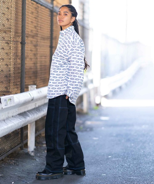 X-girl(エックスガール)の「OVAL LOGO L/S SHIRT(シャツ/ブラウス・レディース・ブラック/ホワイト・M/S)」の8枚目の写真