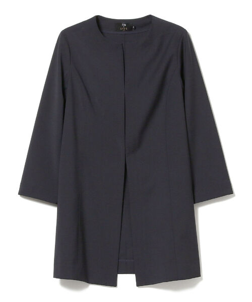 EFFE BEAMS（エッフェビームス）の「M・fil×EFFE BEAMS / 梳毛 ロングジャケット（ノーカラージャケット・レディース・ブラック/ネイビー・36/38）」の11枚目の写真