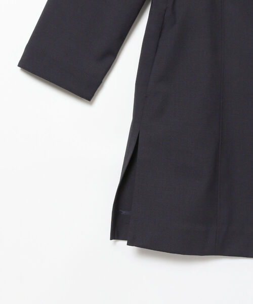 EFFE BEAMS（エッフェビームス）の「M・fil×EFFE BEAMS / 梳毛 ロングジャケット（ノーカラージャケット・レディース・ブラック/ネイビー・36/38）」の13枚目の写真