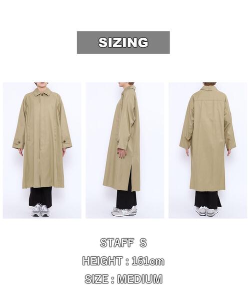 coen(コーエン)の「ハイカウントギャバロングステンカラーコート(ステンカラーコート・レディース・ブラック/ベージュ・LARGE/MEDIUM)」の20枚目の写真