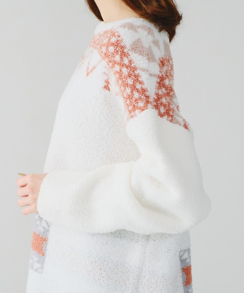 acro(アクロ)の「ジャガード柄チュニックプルオーバー/AC1266(ルームウェア/パジャマ・レディース・アイボリー・フリ-)」の8枚目の写真