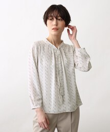 INDIVI | 【洗える/UVケア/吸水速乾】プリントボウタイブラウス(シャツ/ブラウス)