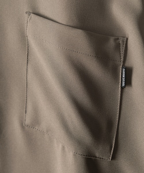 SlashDate（スラッシュデイト）の「ナチュラルストレッチクレリックシャツ/とろみシャツ/オーバーサイズシャツ（シャツ/ブラウス・メンズ・ホワイト/チャコールグレー/ブラック/ブルー/グリーン/グレイッシュベージュ・M/L）」の11枚目の写真