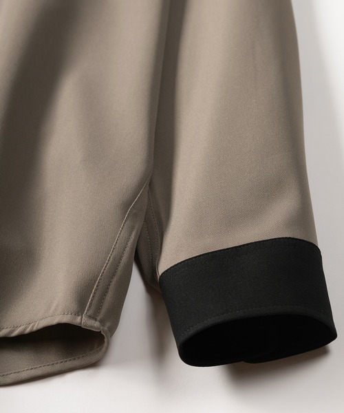 SlashDate（スラッシュデイト）の「ナチュラルストレッチクレリックシャツ/とろみシャツ/オーバーサイズシャツ（シャツ/ブラウス・メンズ・ホワイト/チャコールグレー/ブラック/ブルー/グリーン/グレイッシュベージュ・M/L）」の12枚目の写真