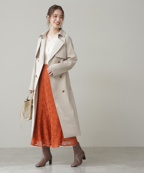 N.(N. Natural Beauty Basic)(エヌエヌナチュラルビューティーベーシック)の「【S Size Line】◆TRタブルブレストトレンチコート(トレンチコート・レディース・ベージュ/ライトベージュ/グリーン・SMALL/MEDIUM)」の7枚目の写真