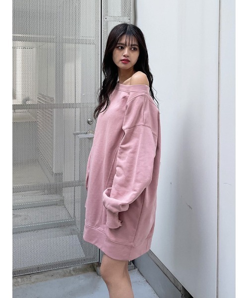 ENVYM（アンビー）の「オフショル裏毛ＯＰ（ワンピース・レディース・ホワイト/ブラック/ピンク・FREE）」の3枚目の写真