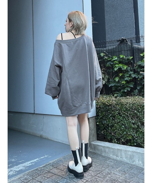 ENVYM（アンビー）の「オフショル裏毛ＯＰ（ワンピース・レディース・ホワイト/ブラック/ピンク・FREE）」の9枚目の写真