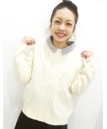 DISCOAT | 【Discoat】襟付ケーブルプルオーバー(ニット/セーター)