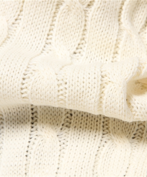 DISCOAT（ディスコート）の「【Discoat】襟付ケーブルプルオーバー（ニット/セーター・レディース・ネイビー/レッド/オフホワイト・ﾌﾘ-）」の12枚目の写真