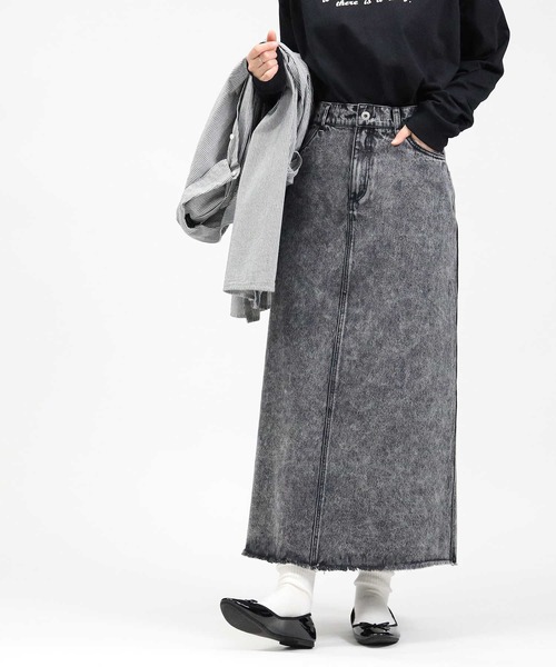 HONEYSUCKLE ROSE（ハニーサックルローズ）の「【HONEYSUCKLE ROSE】デニムセミフレアスカート（デニムスカート・レディース・ブラック・L/M）」の7枚目の写真