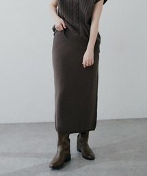 natural couture | 【セットアップ着用可能】シンプルニットタイトスカート(スカート)