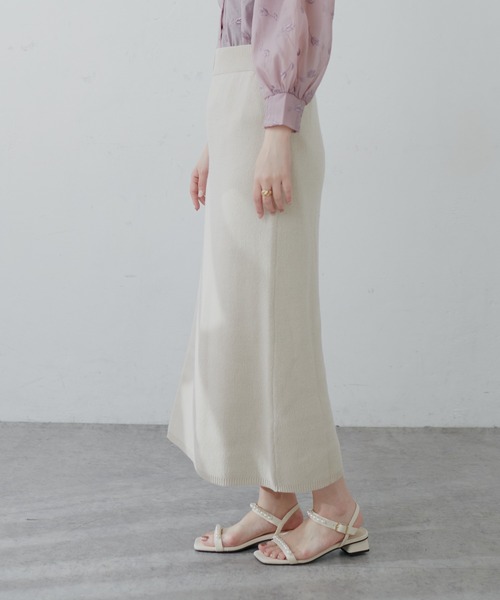 natural couture(ナチュラルクチュール)の「【セットアップ可能】シンプルニットタイトスカート(スカート・レディース・オフホワイト/スミクロ/ライトベージュ・FREE)」の19枚目の写真