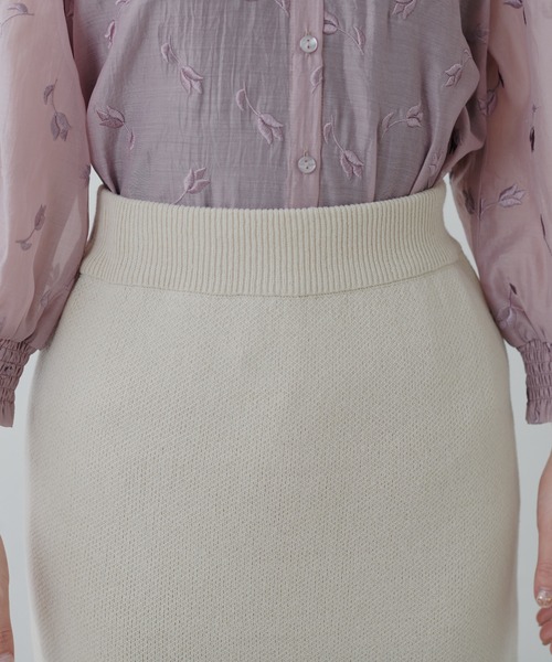 natural couture(ナチュラルクチュール)の「【セットアップ可能】シンプルニットタイトスカート(スカート・レディース・オフホワイト/スミクロ/ライトベージュ・FREE)」の8枚目の写真