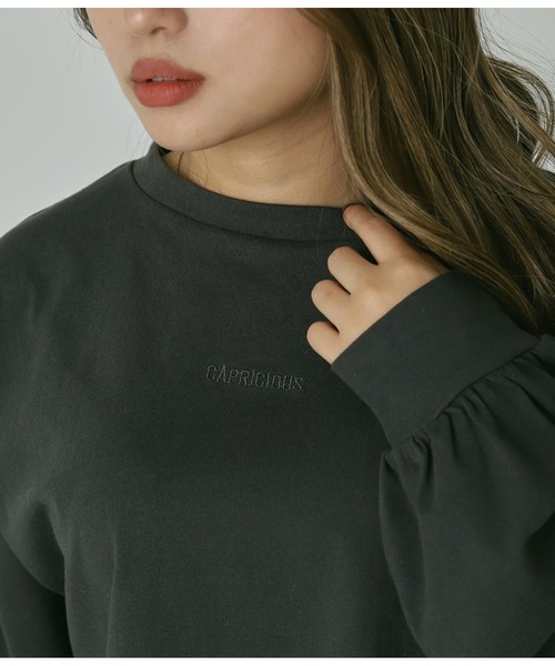 ANAP(アナップ)の「シンプル刺繍クロップドトップスカットソー(Tシャツ/カットソー・レディース・ベージュ/スミクロ/オフホワイト・FREE)」の6枚目の写真