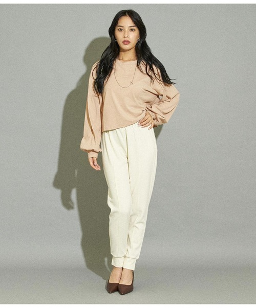 ANAP(アナップ)の「シンプル刺繍クロップドトップスカットソー(Tシャツ/カットソー・レディース・ベージュ/スミクロ/オフホワイト・FREE)」の19枚目の写真