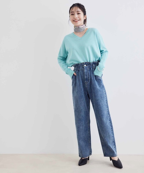 vis-`a-vis（ビサビ）の「【一部店舗限定】Vネックドルマンニットプルオーバー（ニット/セーター・レディース・ブラウン系その他3/サックスブルー/ピンク/イエロー・FREE）」の11枚目の写真