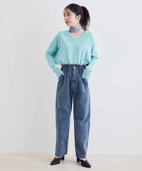 vis-`a-vis（ビサビ）の「【一部店舗限定】Vネックドルマンニットプルオーバー（ニット/セーター・レディース・ブラウン系その他3/サックスブルー/ピンク/イエロー・FREE）」の13枚目の写真