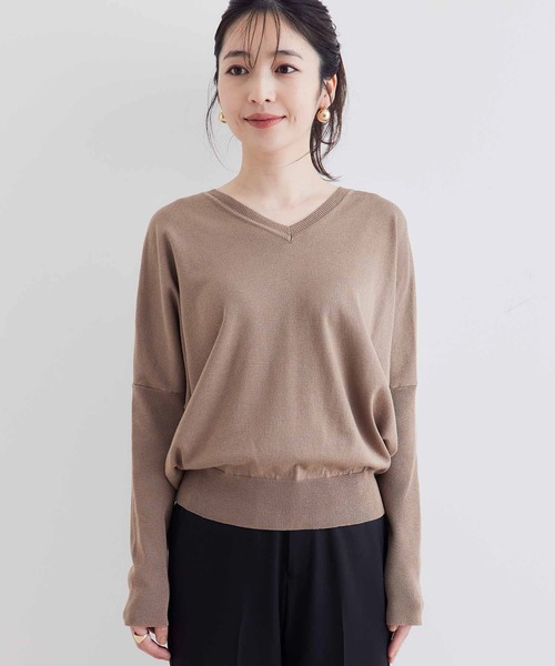 vis-`a-vis（ビサビ）の「【一部店舗限定】Vネックドルマンニットプルオーバー（ニット/セーター・レディース・ブラウン系その他3/サックスブルー/ピンク/イエロー・FREE）」の22枚目の写真