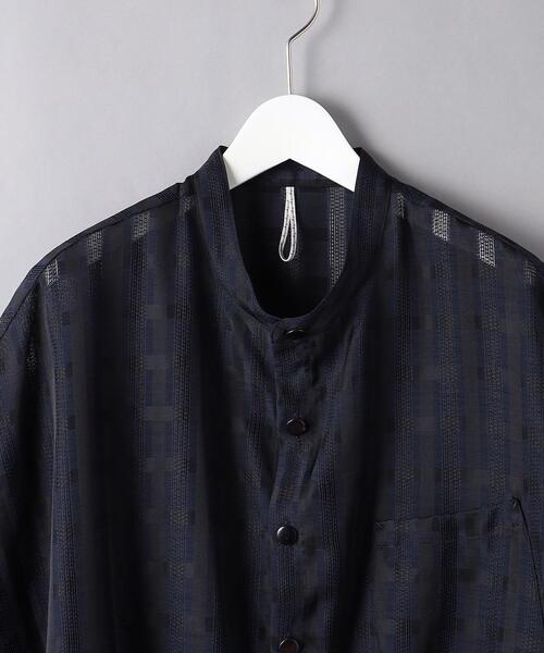 m&#39;s braqueエムズブラック◆ストライプシャツ MORE SALE】m's braque (エムズ ブラック) OVERSIZED STAND