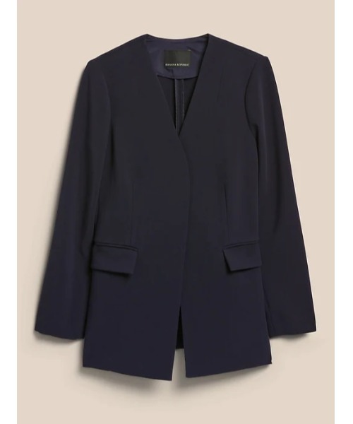 Banana Republic（バナナリパブリック）の「ノーカラー ブレザー（ノーカラージャケット・レディース・ネイビー・2/4/6/00/0）」の6枚目の写真