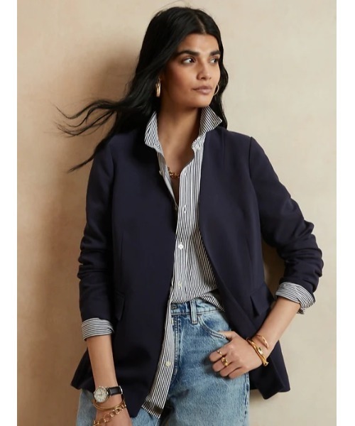 Banana Republic（バナナリパブリック）の「ノーカラー ブレザー（ノーカラージャケット・レディース・ネイビー・2/4/6/00/0）」の10枚目の写真