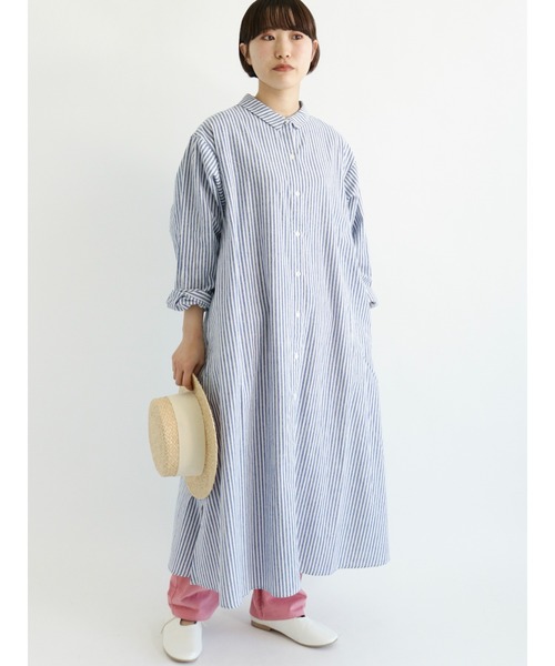 Samansa Mos2（サマンサ モスモス）の「シャツワンピース（シャツワンピース・レディース・ブラック/レッド/ブルー/ラベンダー/キナリ・ﾌﾘ-）」の3枚目の写真