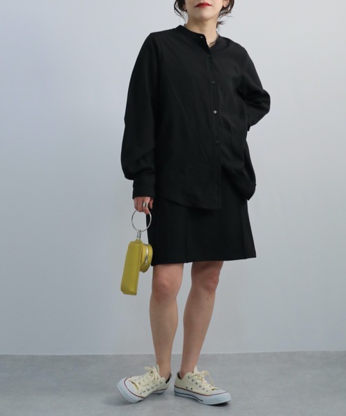 ap retro(アプレトロ)の「バンドカラーシャツ(シャツ/ブラウス・レディース・ホワイト/ブラック/ブルー・FREE)」の7枚目の写真