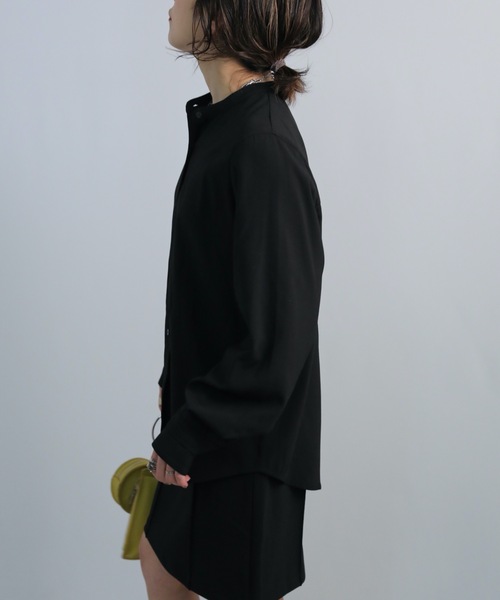 ap retro(アプレトロ)の「バンドカラーシャツ(シャツ/ブラウス・レディース・ホワイト/ブラック/ブルー・FREE)」の13枚目の写真