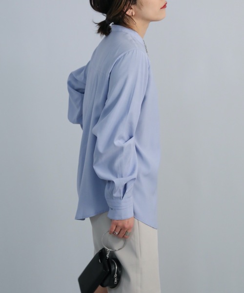 ap retro(アプレトロ)の「バンドカラーシャツ(シャツ/ブラウス・レディース・ホワイト/ブラック/ブルー・FREE)」の8枚目の写真