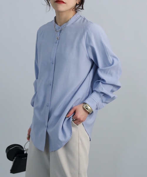 ap retro(アプレトロ)の「バンドカラーシャツ(シャツ/ブラウス・レディース・ホワイト/ブラック/ブルー・FREE)」の15枚目の写真