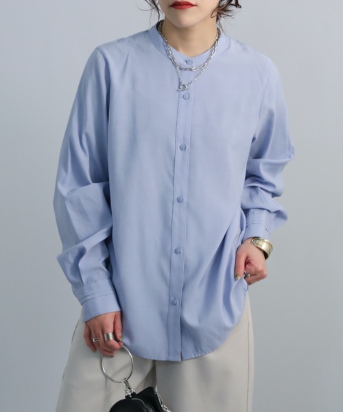 ap retro(アプレトロ)の「バンドカラーシャツ(シャツ/ブラウス・レディース・ホワイト/ブラック/ブルー・FREE)」の21枚目の写真