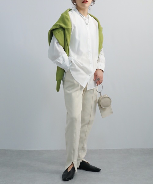 ap retro(アプレトロ)の「バンドカラーシャツ(シャツ/ブラウス・レディース・ホワイト/ブラック/ブルー・FREE)」の12枚目の写真