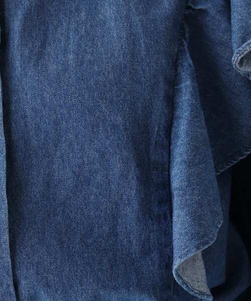 OPAQUE.CLIP（オペークドットクリップ）の「◆【C】ライトデニム フリルバンドカラーシャツ（シャツ/ブラウス・レディース・ダークネイビー/ブルー・34/36/38/40）」の10枚目の写真
