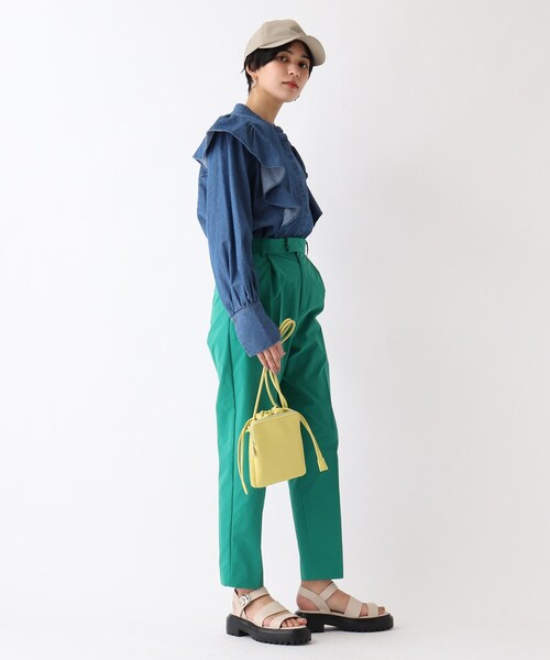 OPAQUE.CLIP（オペークドットクリップ）の「◆【C】ライトデニム フリルバンドカラーシャツ（シャツ/ブラウス・レディース・ダークネイビー/ブルー・34/36/38/40）」の13枚目の写真