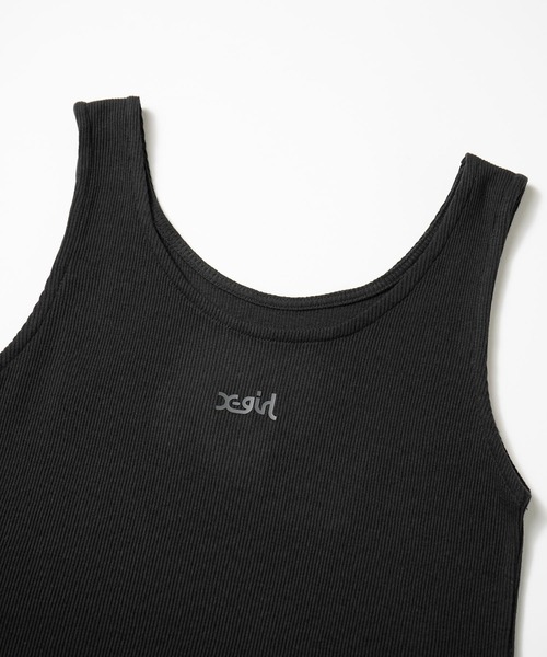 X-girl（エックスガール）の「MILLS LOGO TANK TOP（タンクトップ・レディース・ホワイト/ブラック/パープル/ライトグリーン・S/M）」の20枚目の写真