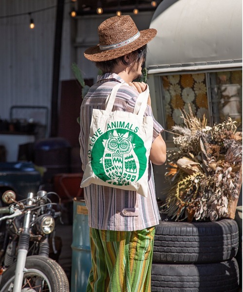 チャイハネ（チャイハネ）の「【チャイハネ】ふくろうバッグ（エコバッグ/サブバッグ・レディース・レッド/イエロー/ブルー/グリーン/ブラック・FREE）」の15枚目の写真