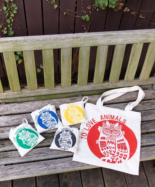 チャイハネ（チャイハネ）の「【チャイハネ】ふくろうバッグ（エコバッグ/サブバッグ・レディース・レッド/イエロー/ブルー/グリーン/ブラック・FREE）」の18枚目の写真