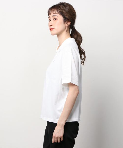 LACOSTE L!VE(ラコステライブ)の「ラコステライブ バックボタンポロシャツ(ポロシャツ・レディース・ライトイエロー/ホワイト・38/36/34)」の3枚目の写真