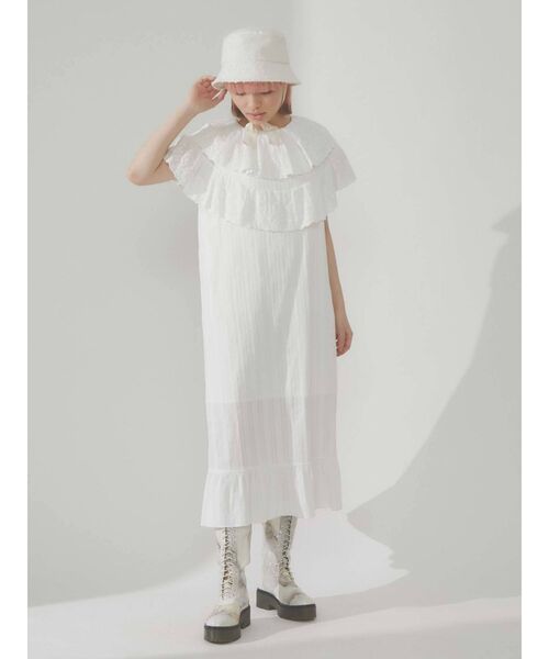 merry jenny（メリージェニー）の「コットンレースフリルワンピース（ワンピース・レディース・ブラック/オフホワイト・FREE）」の8枚目の写真