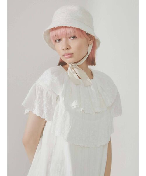 merry jenny（メリージェニー）の「コットンレースフリルワンピース（ワンピース・レディース・ブラック/オフホワイト・FREE）」の13枚目の写真