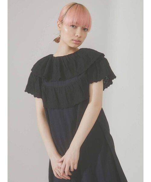 merry jenny（メリージェニー）の「コットンレースフリルワンピース（ワンピース・レディース・ブラック/オフホワイト・FREE）」の20枚目の写真